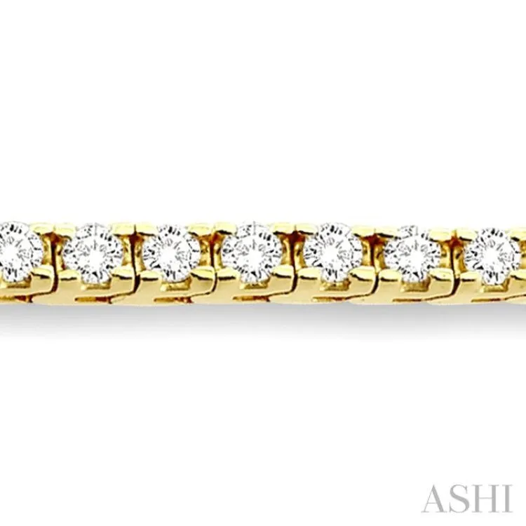 10 ctw Square Box Link Round Cut Diamond Tennis Bracelet in 14K Yellow Gold