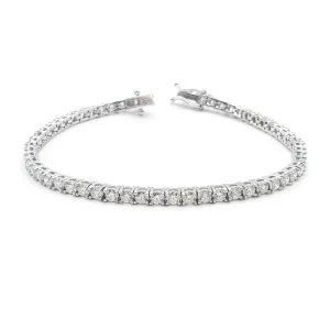 14K White Gold Diamond Tennis Bracelet