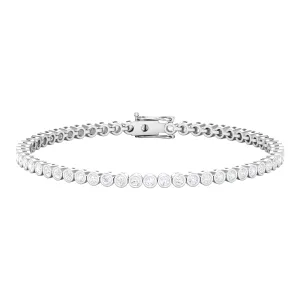 3.50 CT Bezel Set Moissanite and Gold Unisex Tennis Bracelet