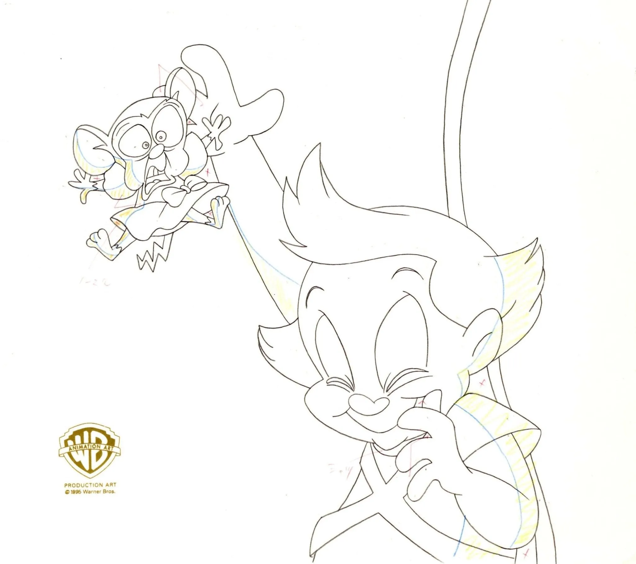 Animaniacs Original Production Drawing: Brain and Mindy