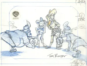 Animaniacs Original Production Drawing Signed by Tom Ruegger: Hello Nurse, Minerva