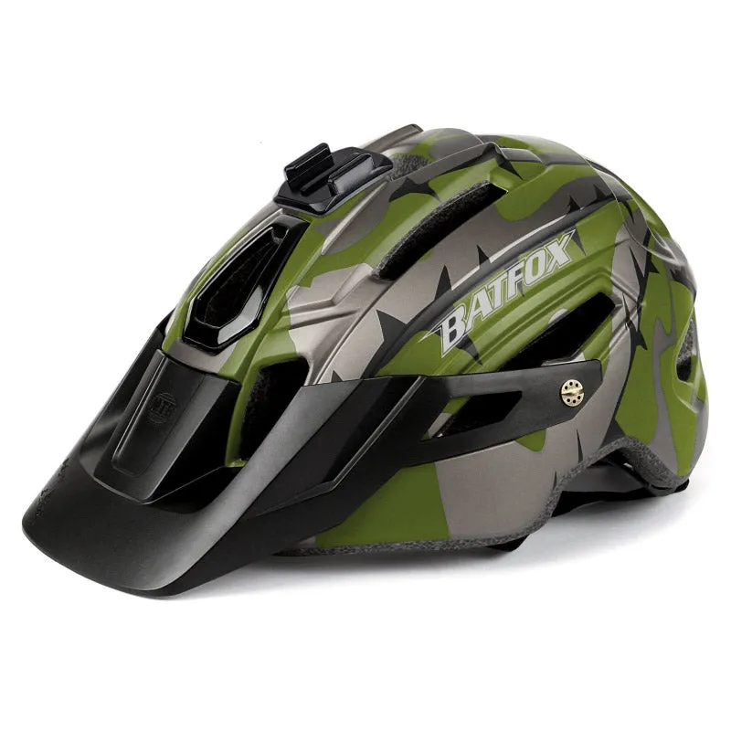 Batfox Mountain Bike Helmet | Certified Bike Helmets for Adults With LED Lights And Pro Camera Holder