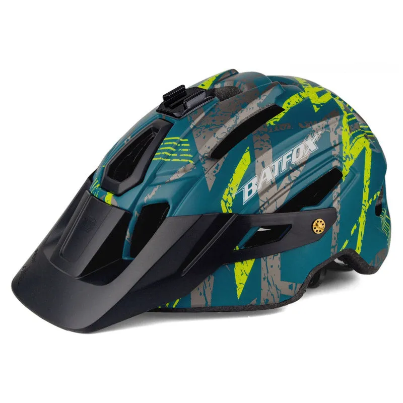 Batfox Mountain Bike Helmet | Certified Bike Helmets for Adults With LED Lights And Pro Camera Holder