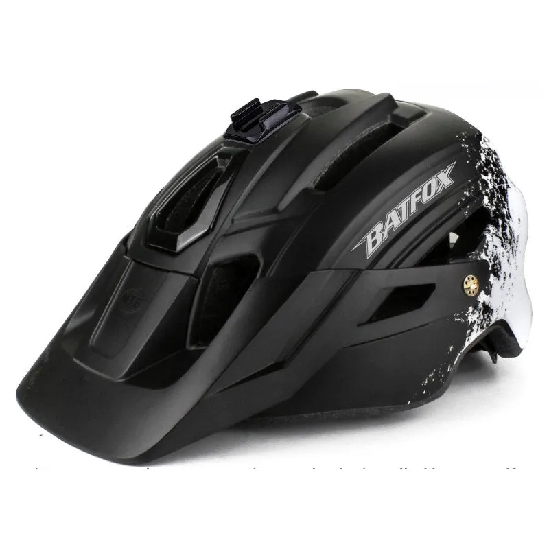 Batfox Mountain Bike Helmet | Certified Bike Helmets for Adults With LED Lights And Pro Camera Holder