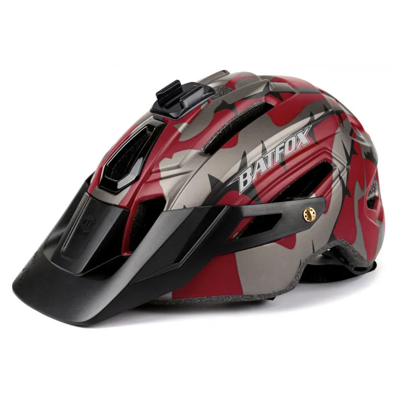 Batfox Mountain Bike Helmet | Certified Bike Helmets for Adults With LED Lights And Pro Camera Holder