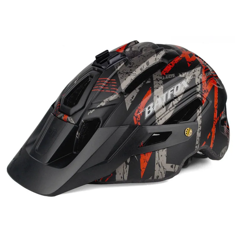 Batfox Mountain Bike Helmet | Certified Bike Helmets for Adults With LED Lights And Pro Camera Holder