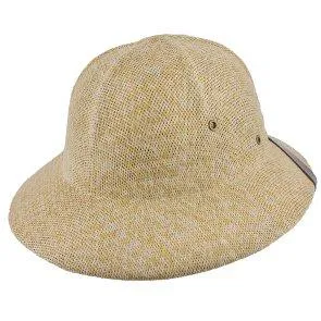 Bindi - DPC MS414 Tan & White Twisted Toyo Pith Helmet