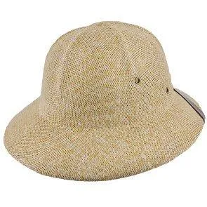 Bindi - DPC MS414 Tan & White Twisted Toyo Pith Helmet