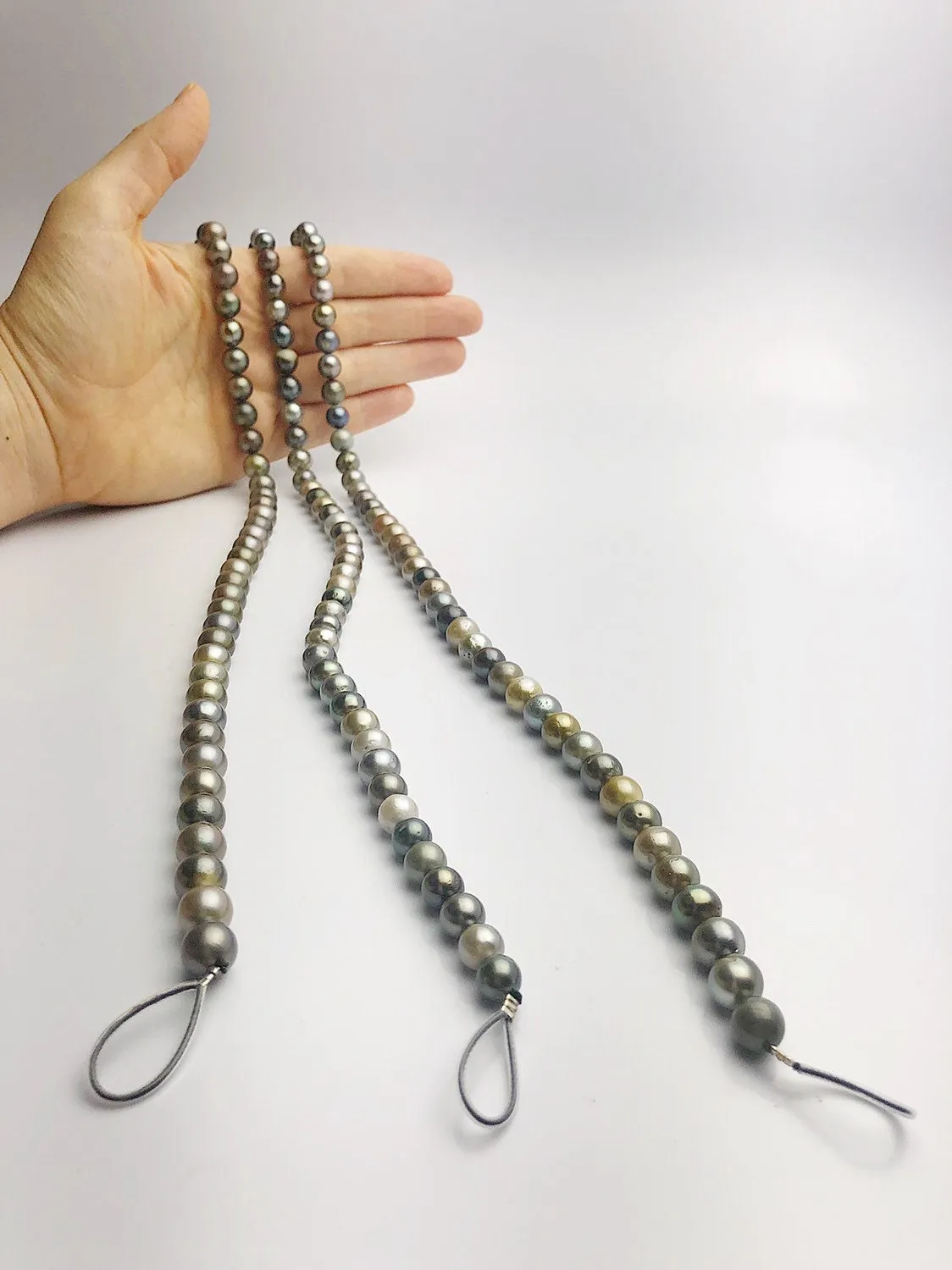 BUY 2 GET 1 FREE - Half Off Black Friday Sale - Tahitian Pearl Strands, 7 - 9mm (685)