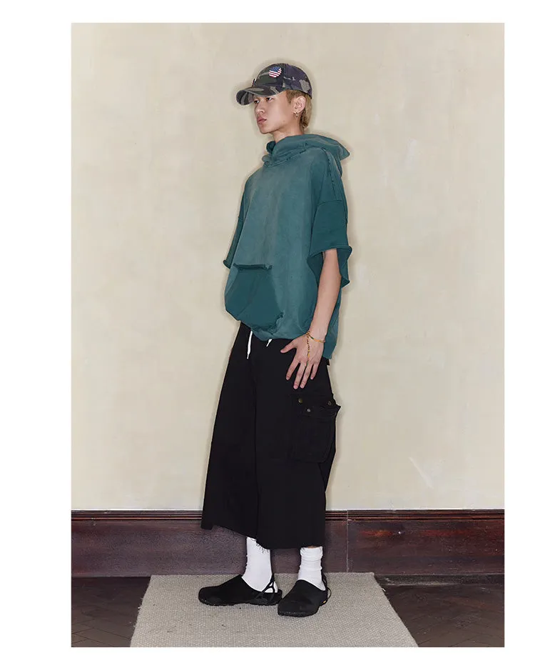 Cargo pocket cropped pants