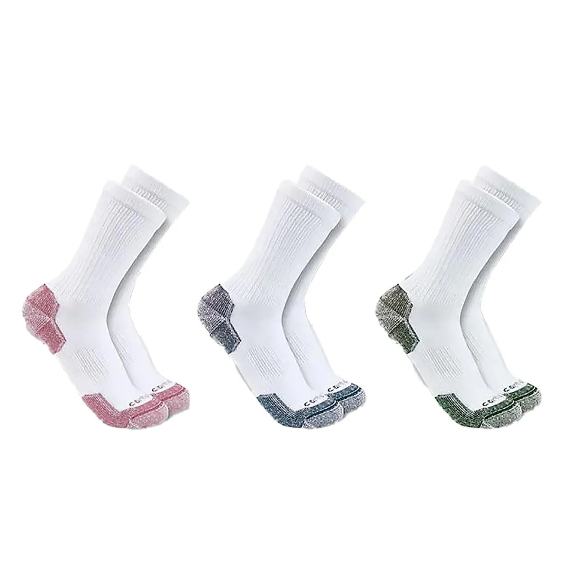 Carhartt Women's Lightweight Cotton Blend 3 Pack Crew Socks