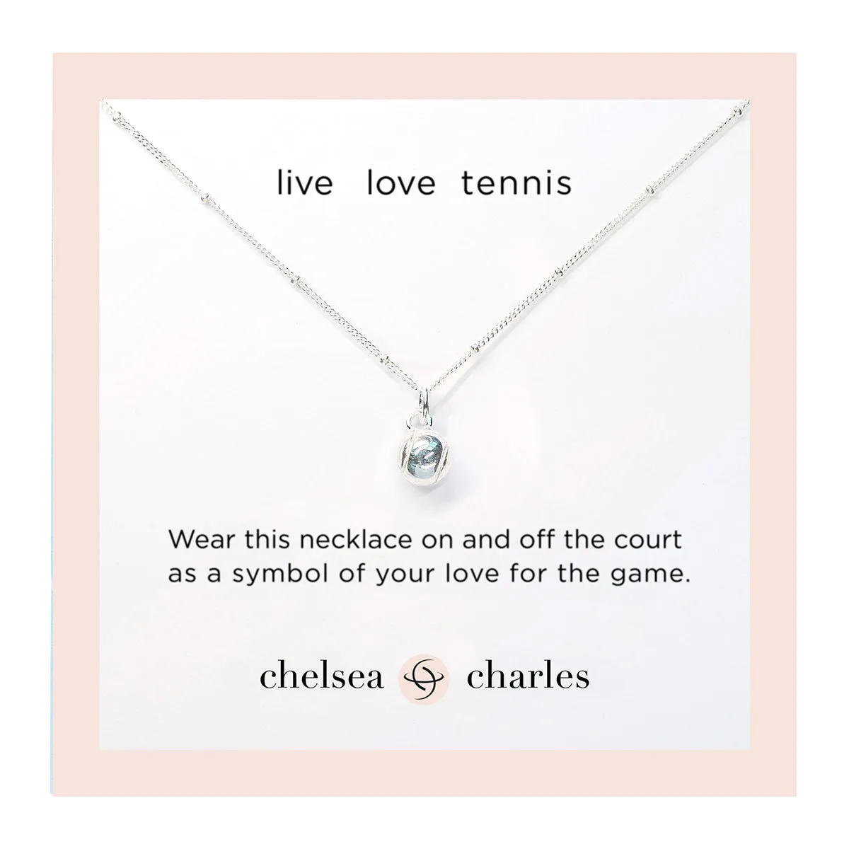 CC Sport Silver Tennis Charm Necklace for Little Girls & Tweens