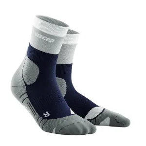 CEP | Hiking Light Merino Mid Cut Compression Socks | Women's | Marine Blue/Grey