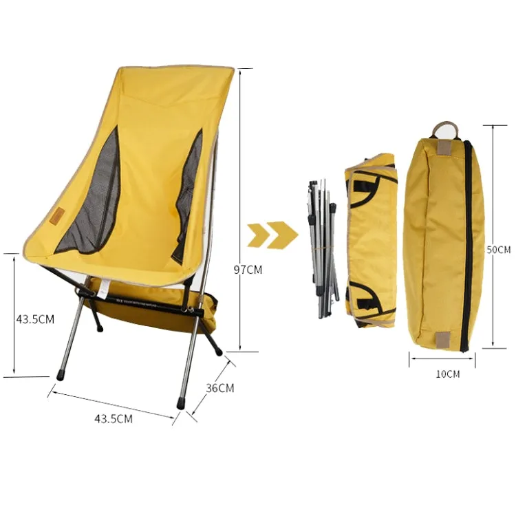 CLS Outdoor Folding Chair Heightening Portable Camping Fishing Chair(Orange)