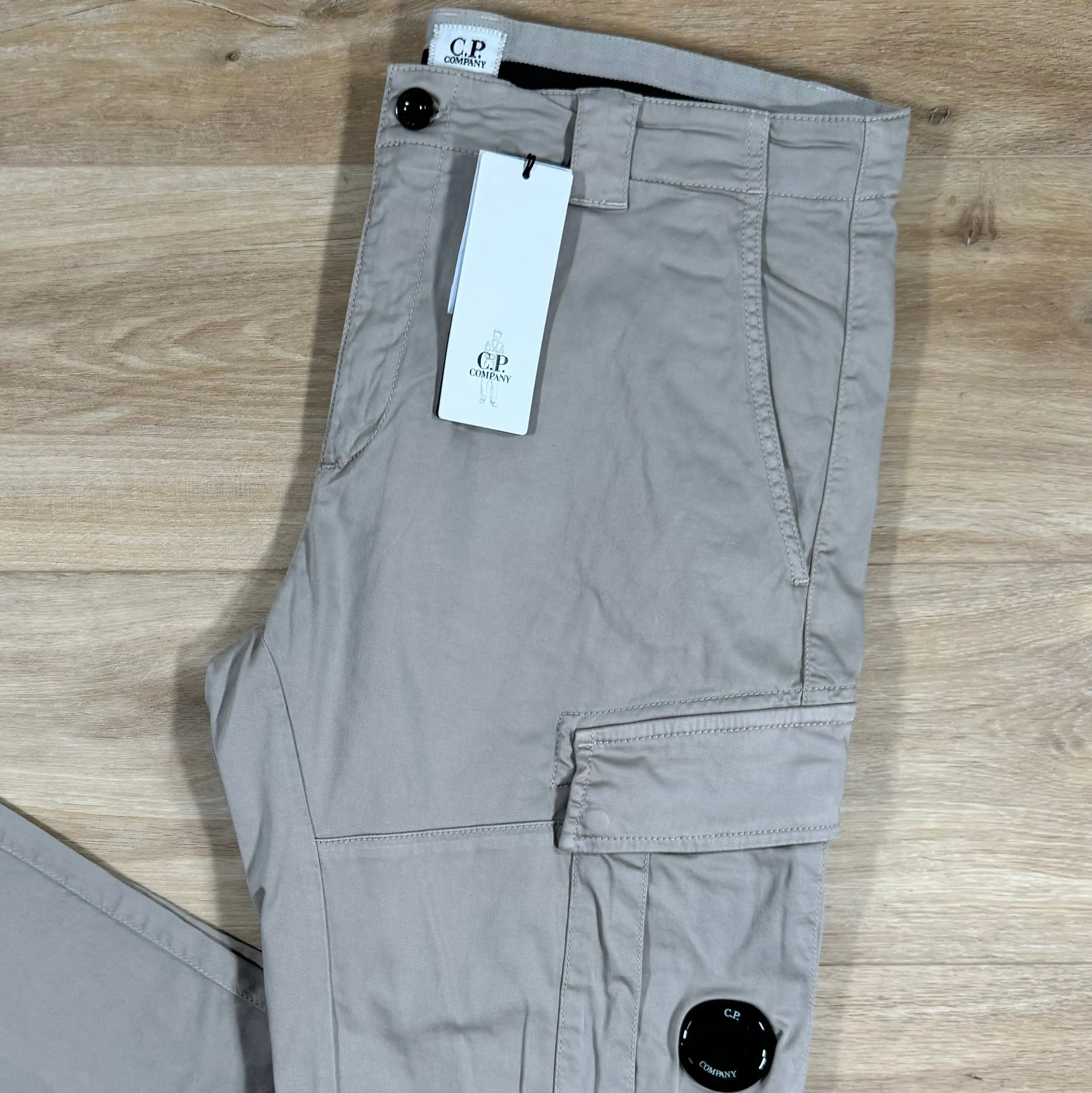 C.P. Company Stretch Cargo Trousers in Goat Grey