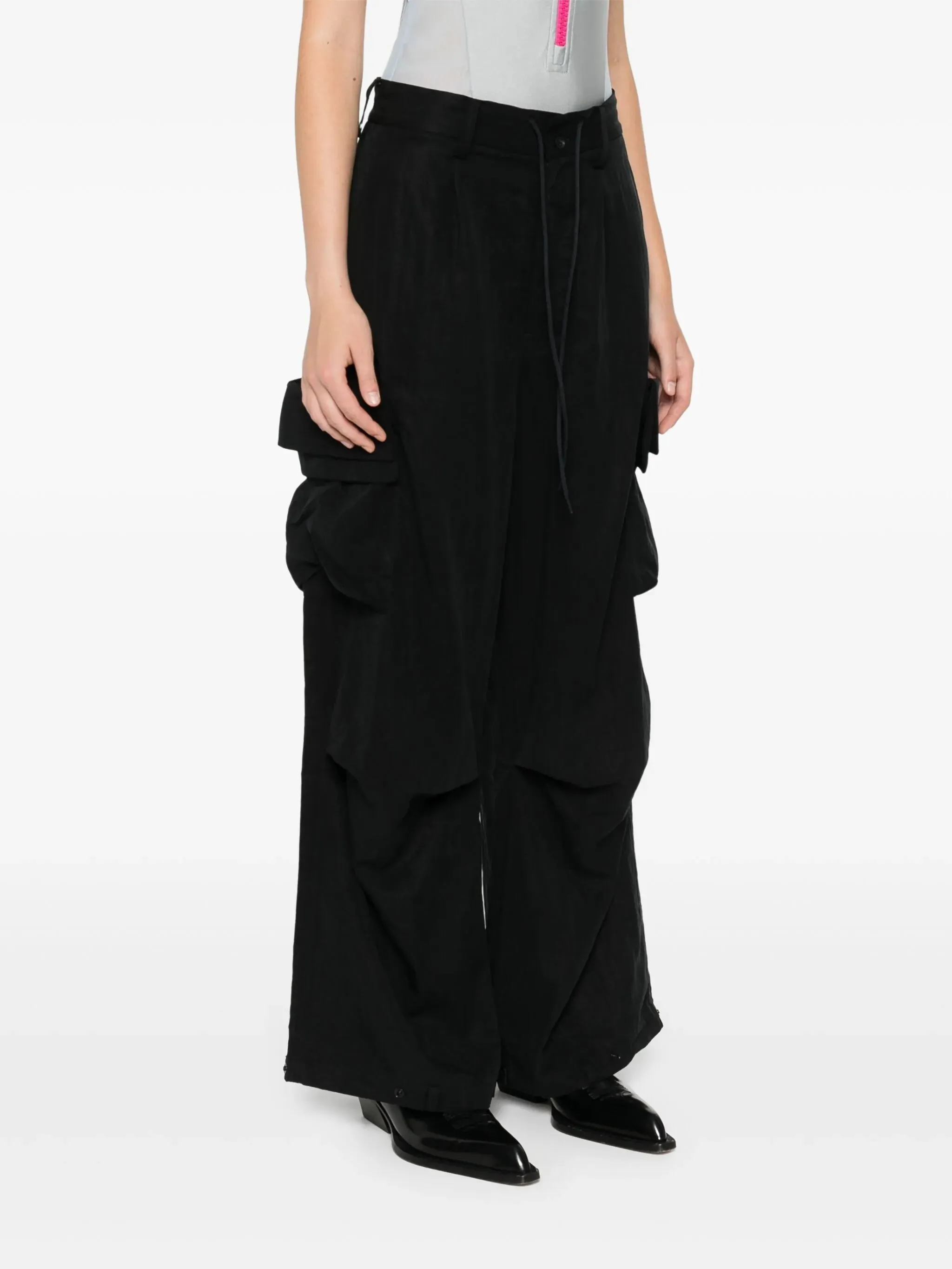 Cuff Cargo Pants - Black