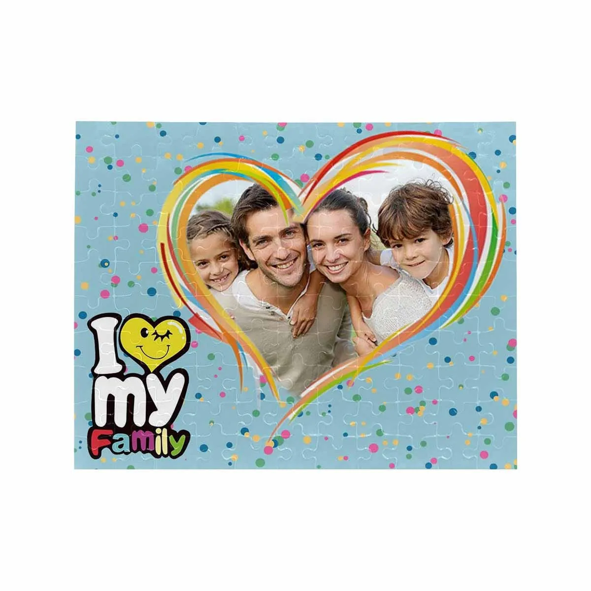 Custom Photo I Love My Family Rectangle Jigsaw Puzzle Best Indoor Gifts 110 Pieces