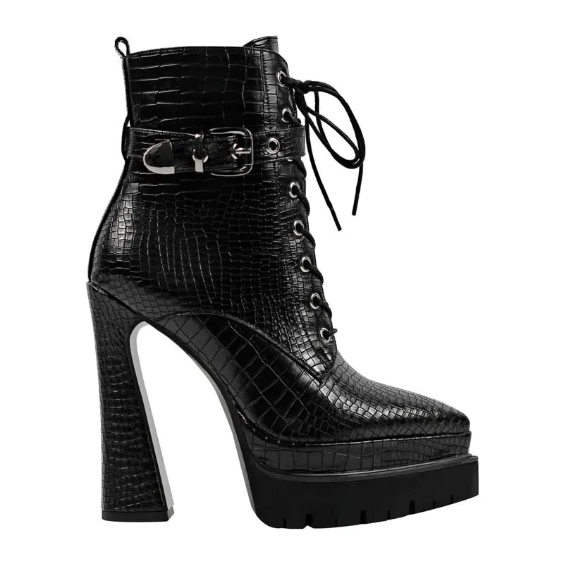 Double Platform Ankle Boots