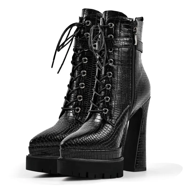 Double Platform Ankle Boots