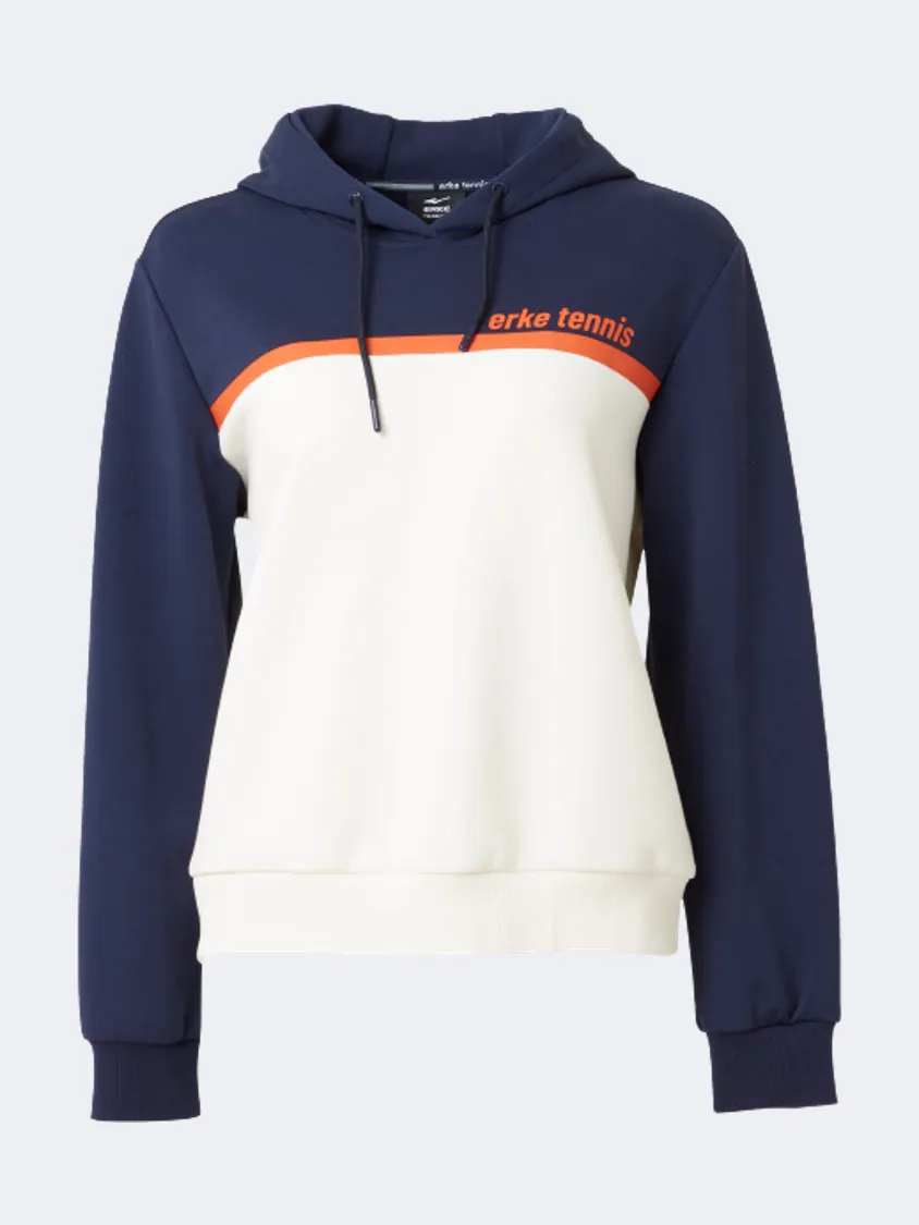 Erke Pullover Women Tennis Hoody White/Navy