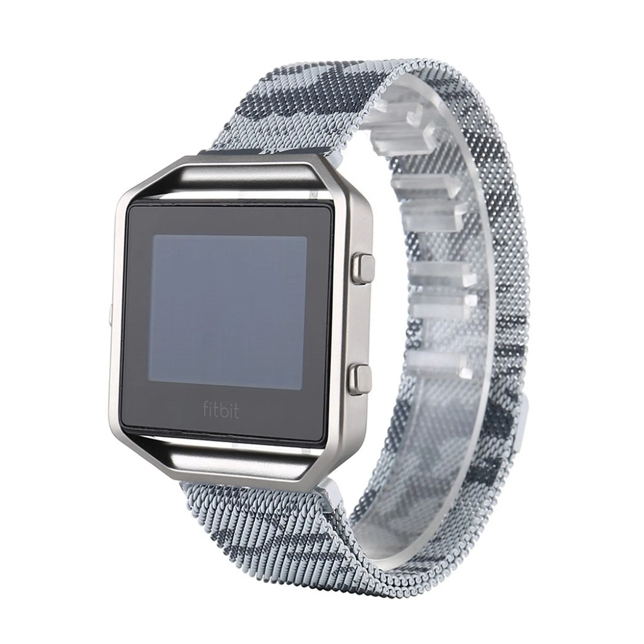 Fitbit Blaze camouflage pattern watch strap- Silver