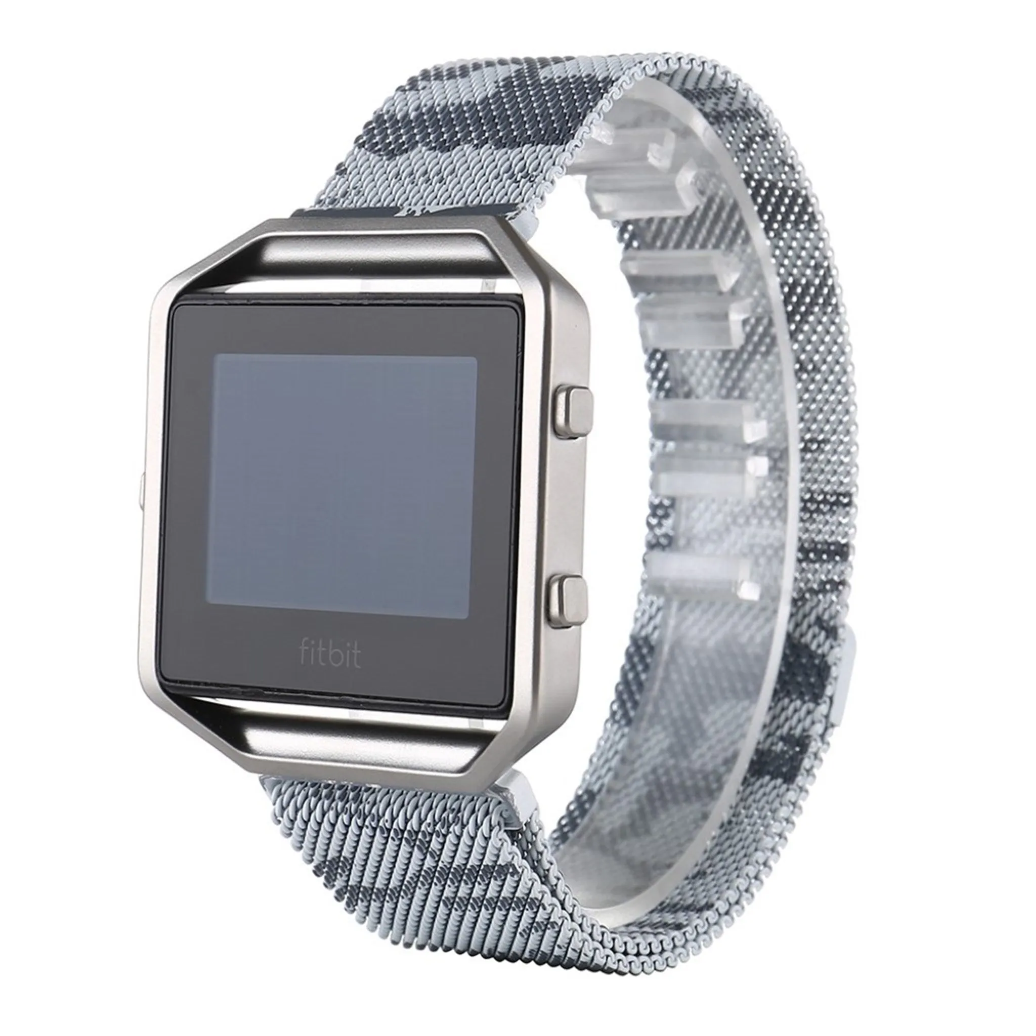 Fitbit Blaze camouflage pattern watch strap- Silver