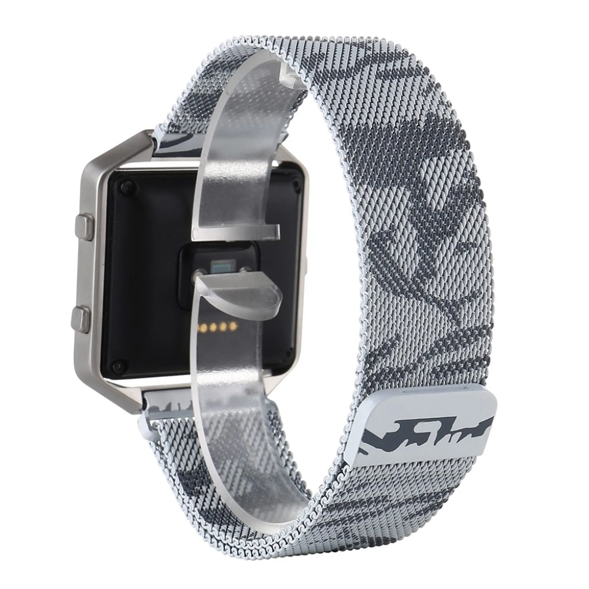 Fitbit Blaze camouflage pattern watch strap- Silver