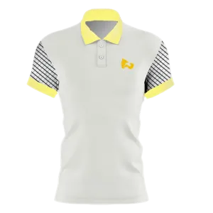 FITN White & Yellow Women's Tennis Polo