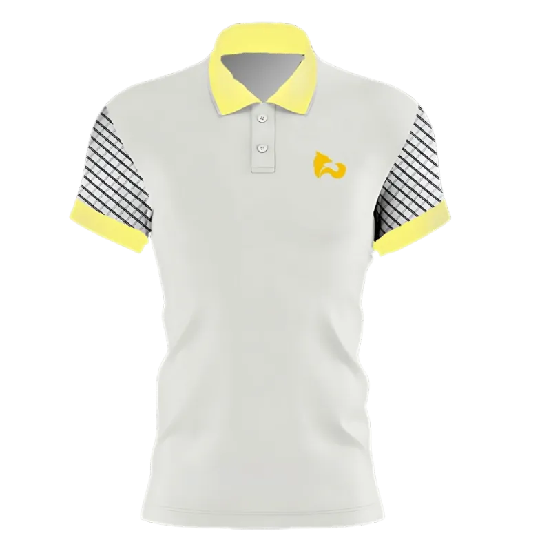 FITN White & Yellow Women's Tennis Polo