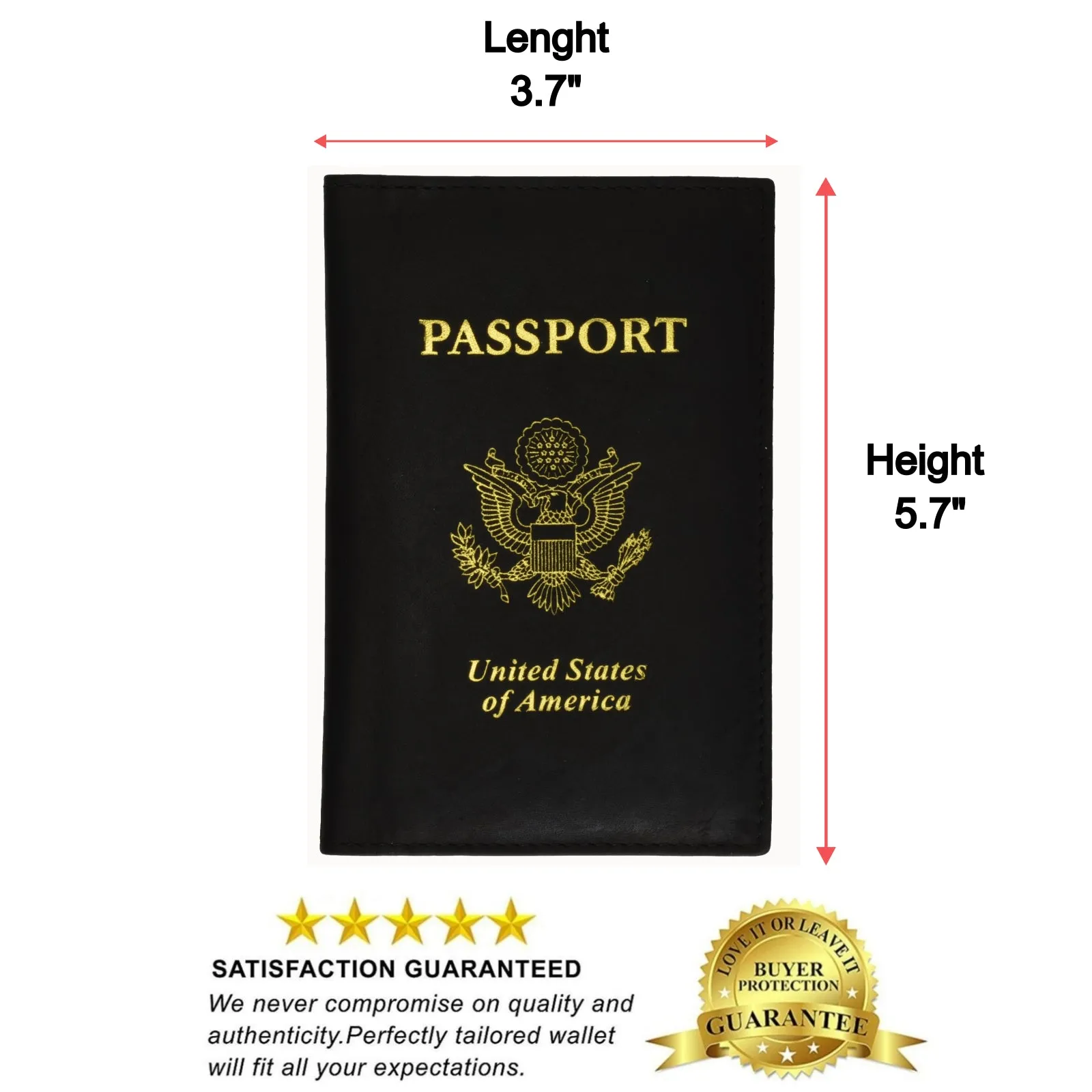 Genuine Leather Passport Cover Holder Case for Travel Best Gift BUY 1 GET 1 FREE