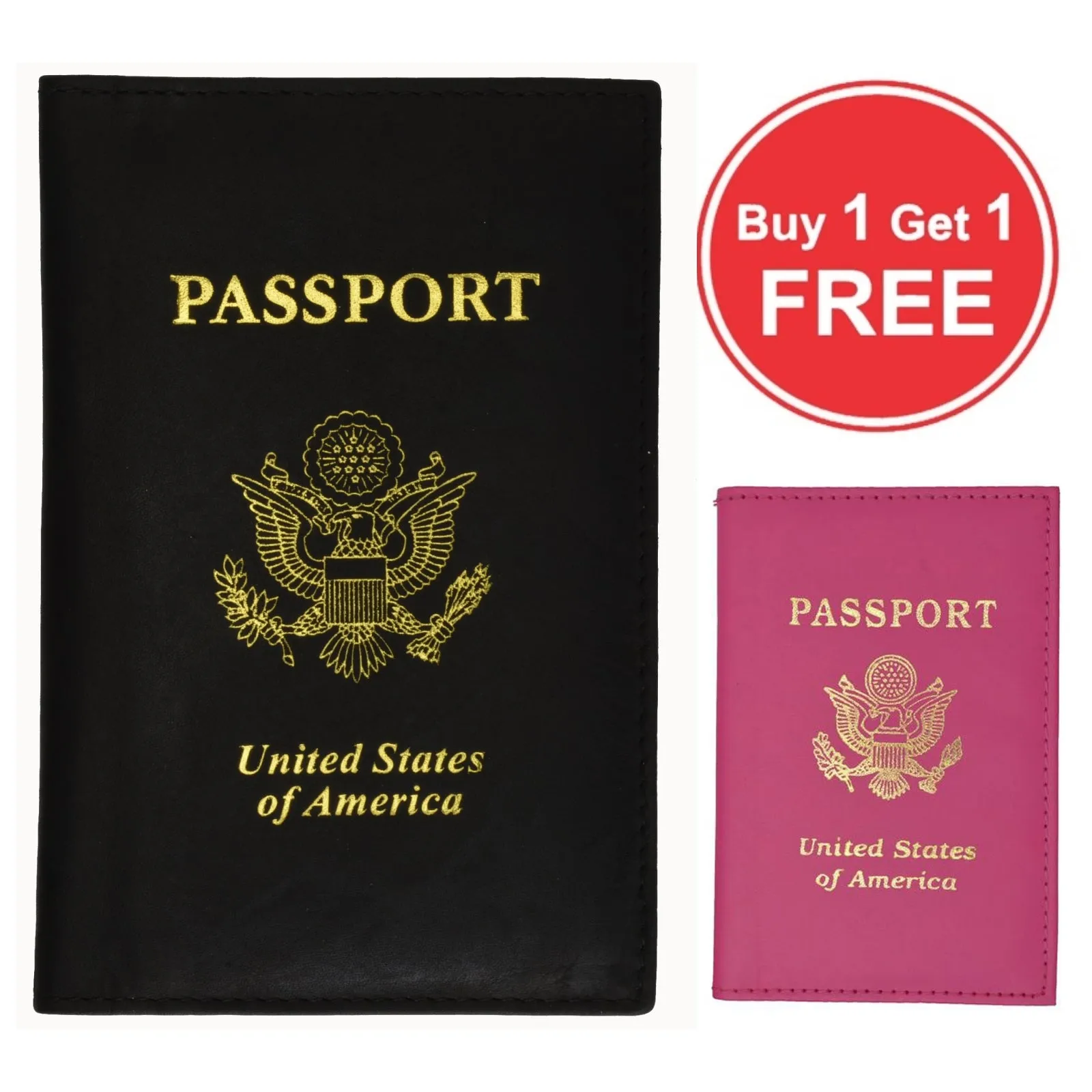 Genuine Leather Passport Cover Holder Case for Travel Best Gift BUY 1 GET 1 FREE