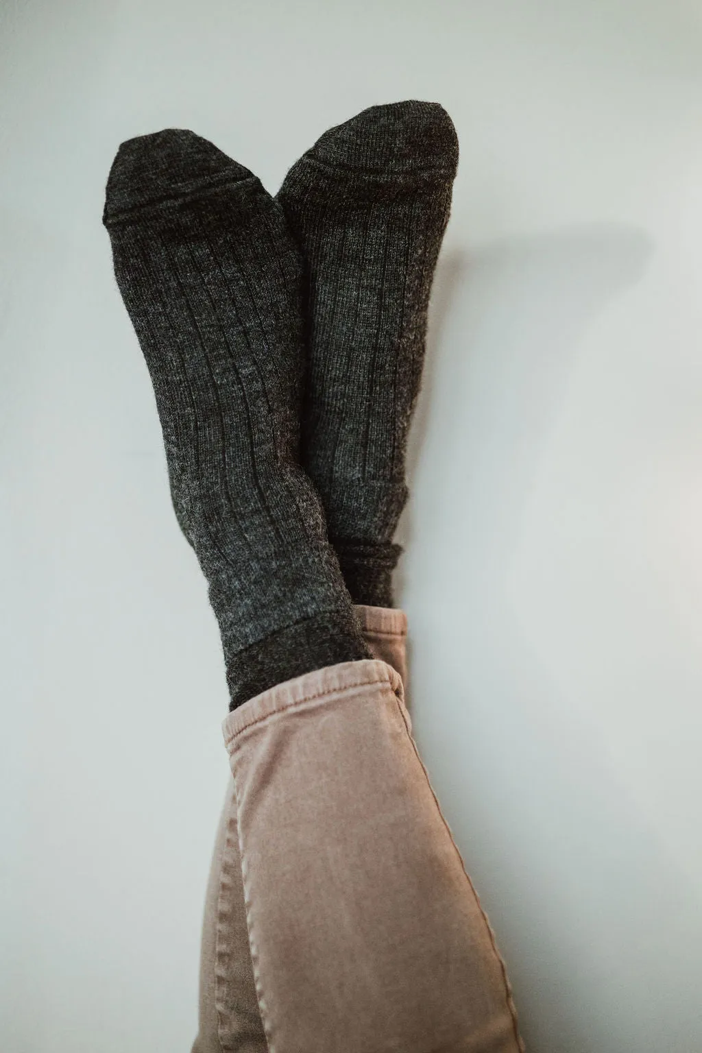 Grey Alpaca Socks: Small