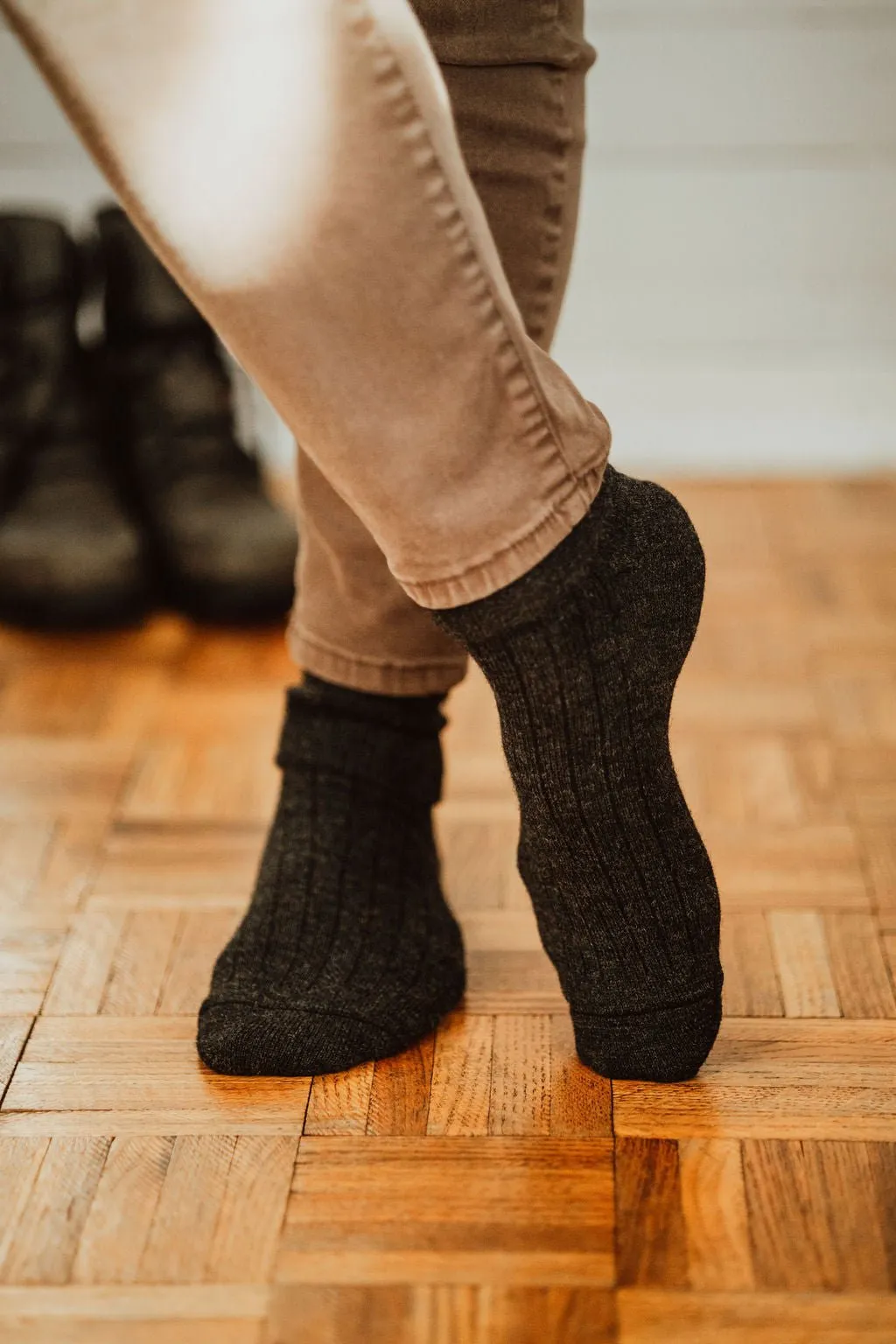 Grey Alpaca Socks: Small