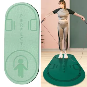 Indoor Skipping Mat Sound Insulation Shock Absorption Thickened Skipping Blanket Non-Slip Yoga Mat, Size: 140 x 60cm(Matcha Green Cushion)