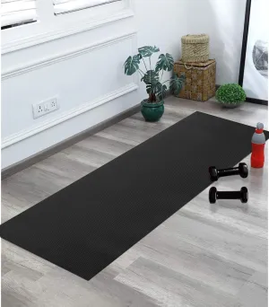 Kuber Industries Yoga Mat | Eva Foam Workout Mat | Anti-Skid Exercise Mat | Gym Yoga Mat | Yoga Mat for Women | Yoga Mat for Men | 4 MM | Black