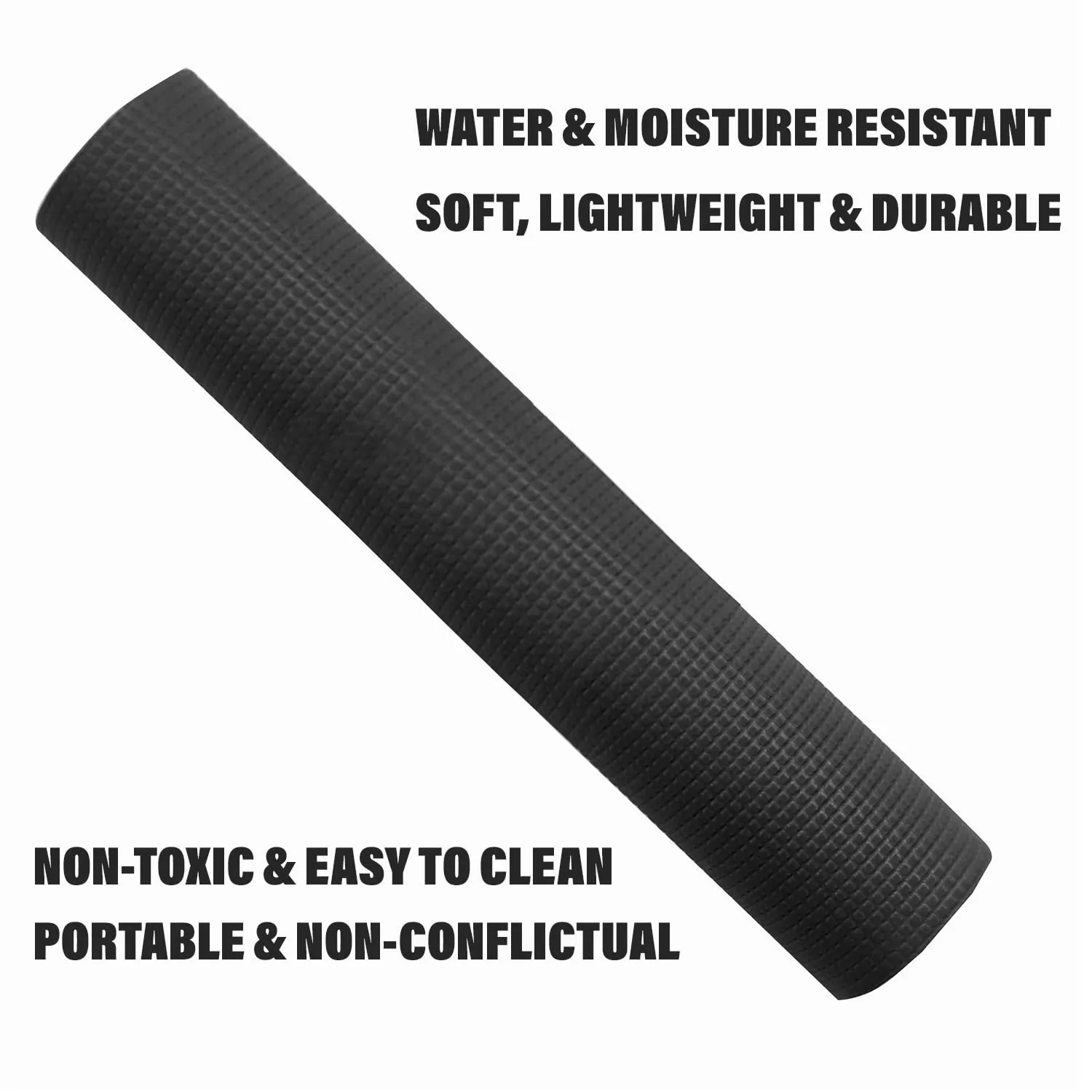 Kuber Industries Yoga Mat | Eva Foam Workout Mat | Anti-Skid Exercise Mat | Gym Yoga Mat | Yoga Mat for Women | Yoga Mat for Men | 4 MM | Black