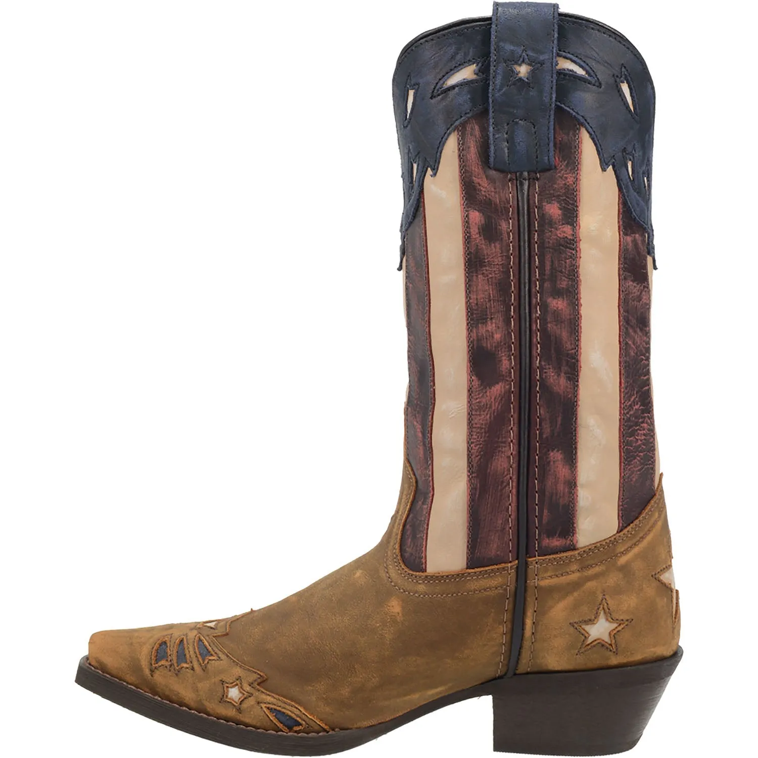 Laredo Womens Keyes Cowboy Boots Leather Tan/Multi