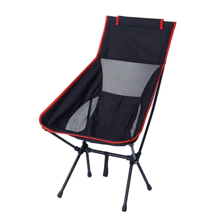 Large Outdoor Camping Leisure Beach Portable Folding Chair (Black)