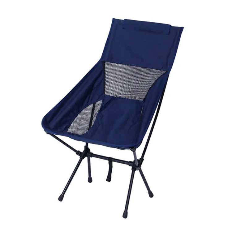 Large Outdoor Camping Leisure Beach Portable Folding Chair (Navy Blue)