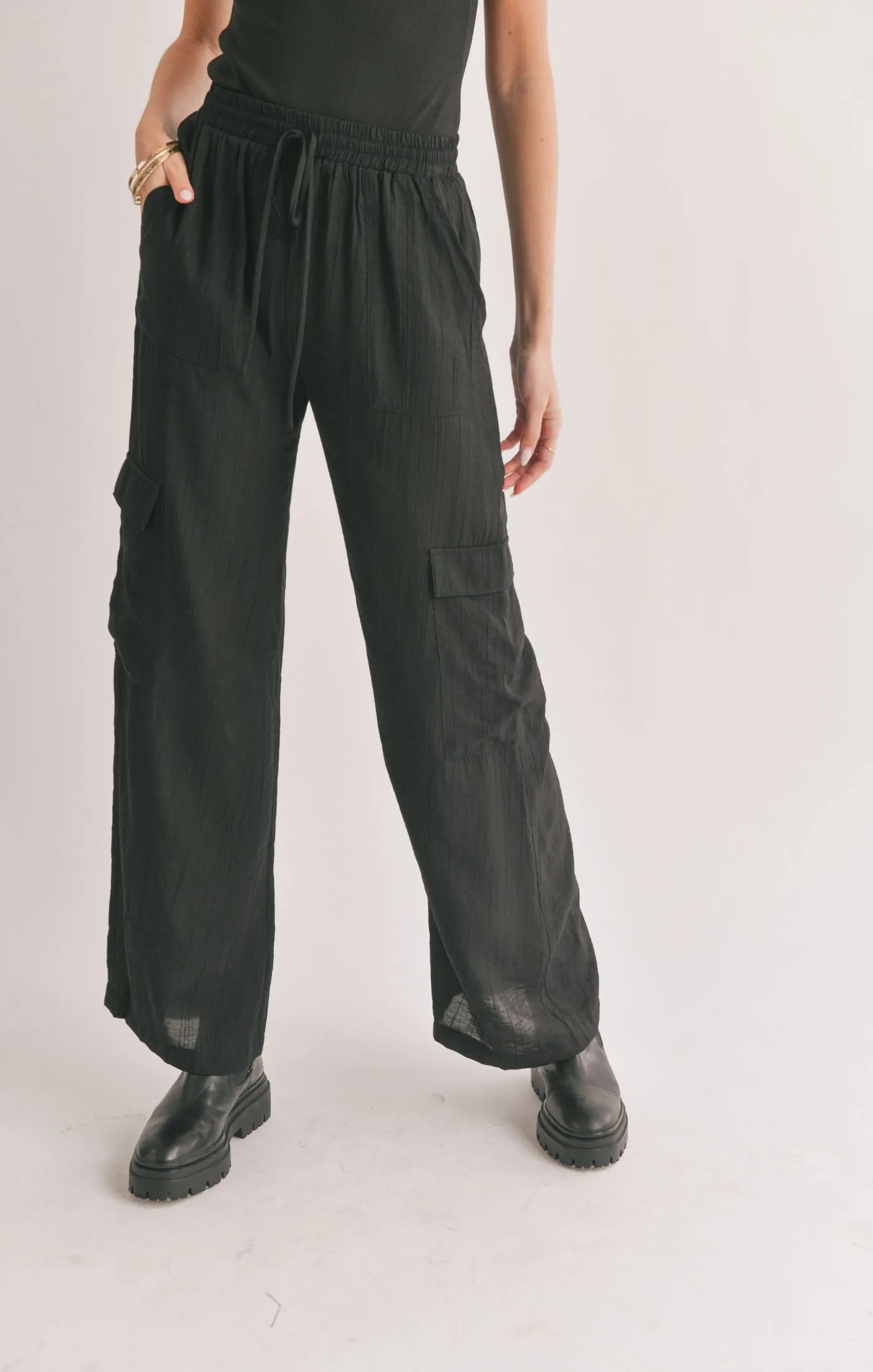 Light A Fire Side Slit Cargo Pants