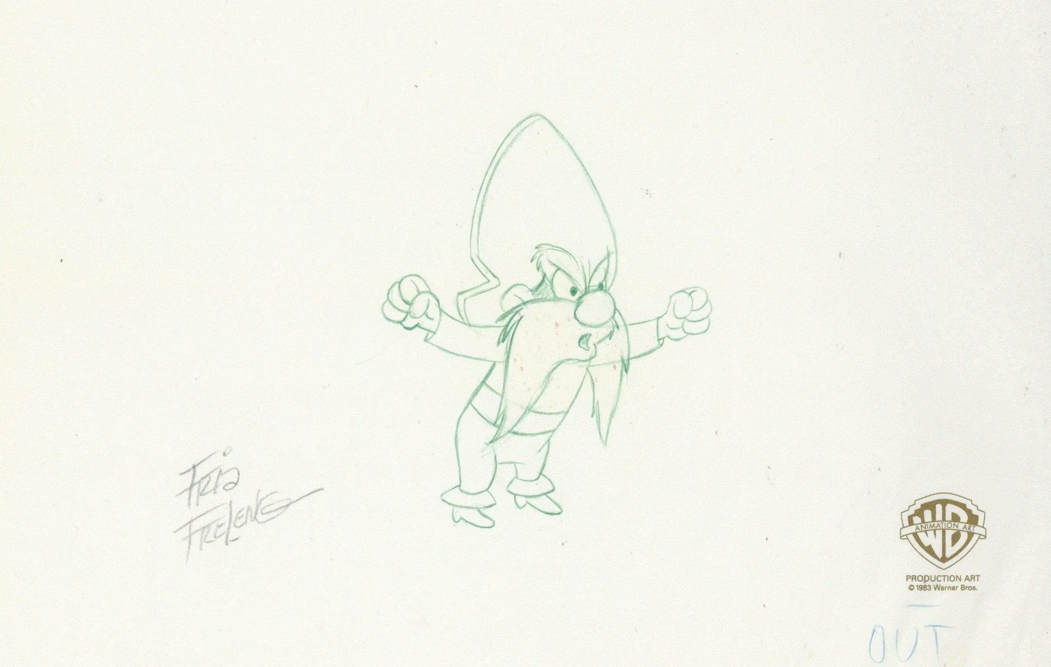 Looney Tunes Original Production Cel with Matching Drawing: Yosemite Sam