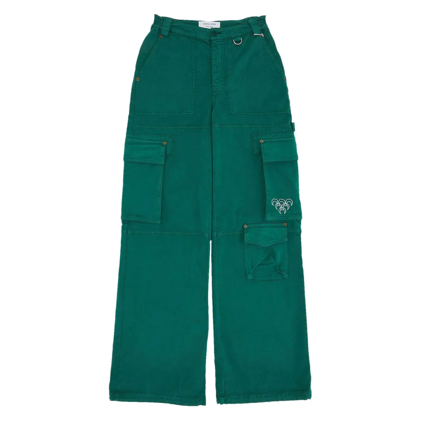 Marine Serre Workwear Evergreen Pants, dark green