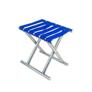 Metal Tube Outdoor Folding Chair Fishing Stool Camping Portable Stool Large (31.5cm) White Tube