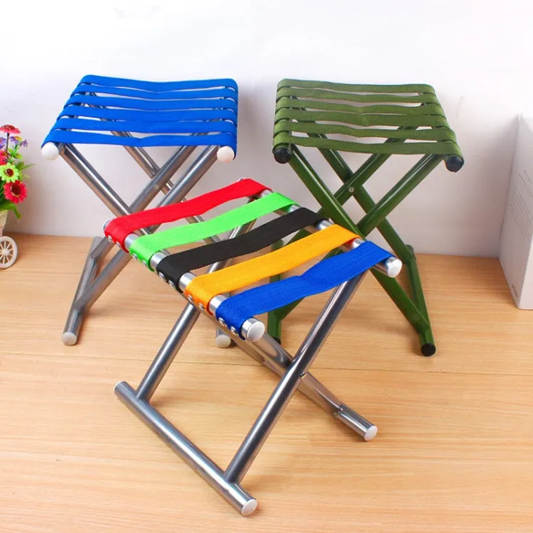 Metal Tube Outdoor Folding Chair Fishing Stool Camping Portable Stool Large (31.5cm) White Tube