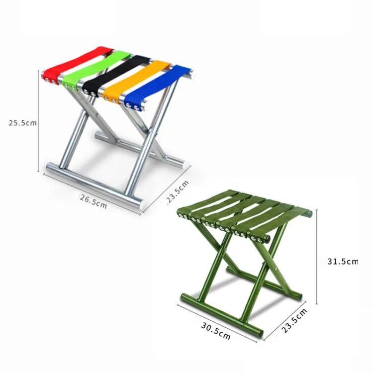 Metal Tube Outdoor Folding Chair Fishing Stool Camping Portable Stool Large (31.5cm) White Tube