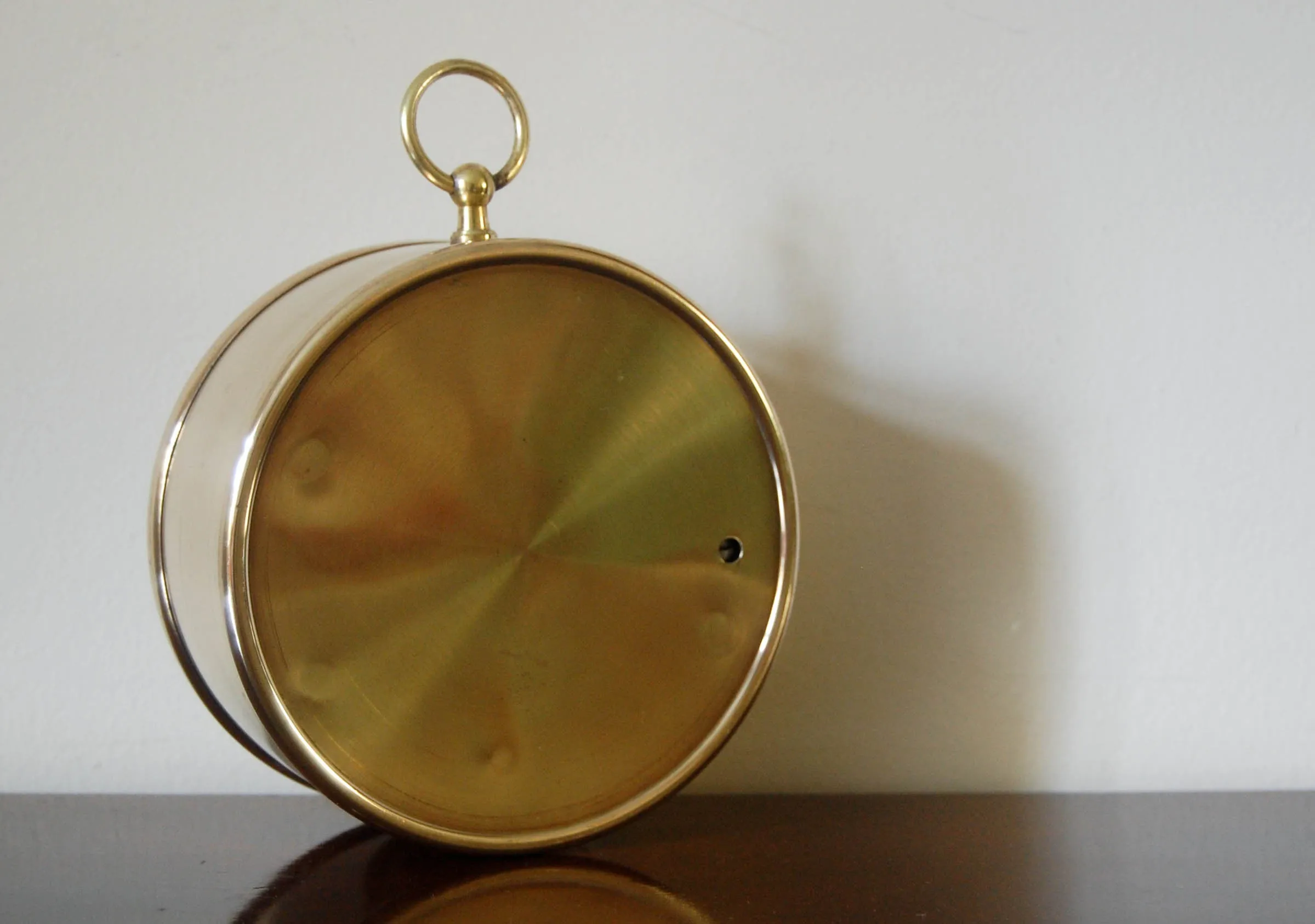 Mid Victorian Brass Cased Aneroid Barometer by Dollond of London