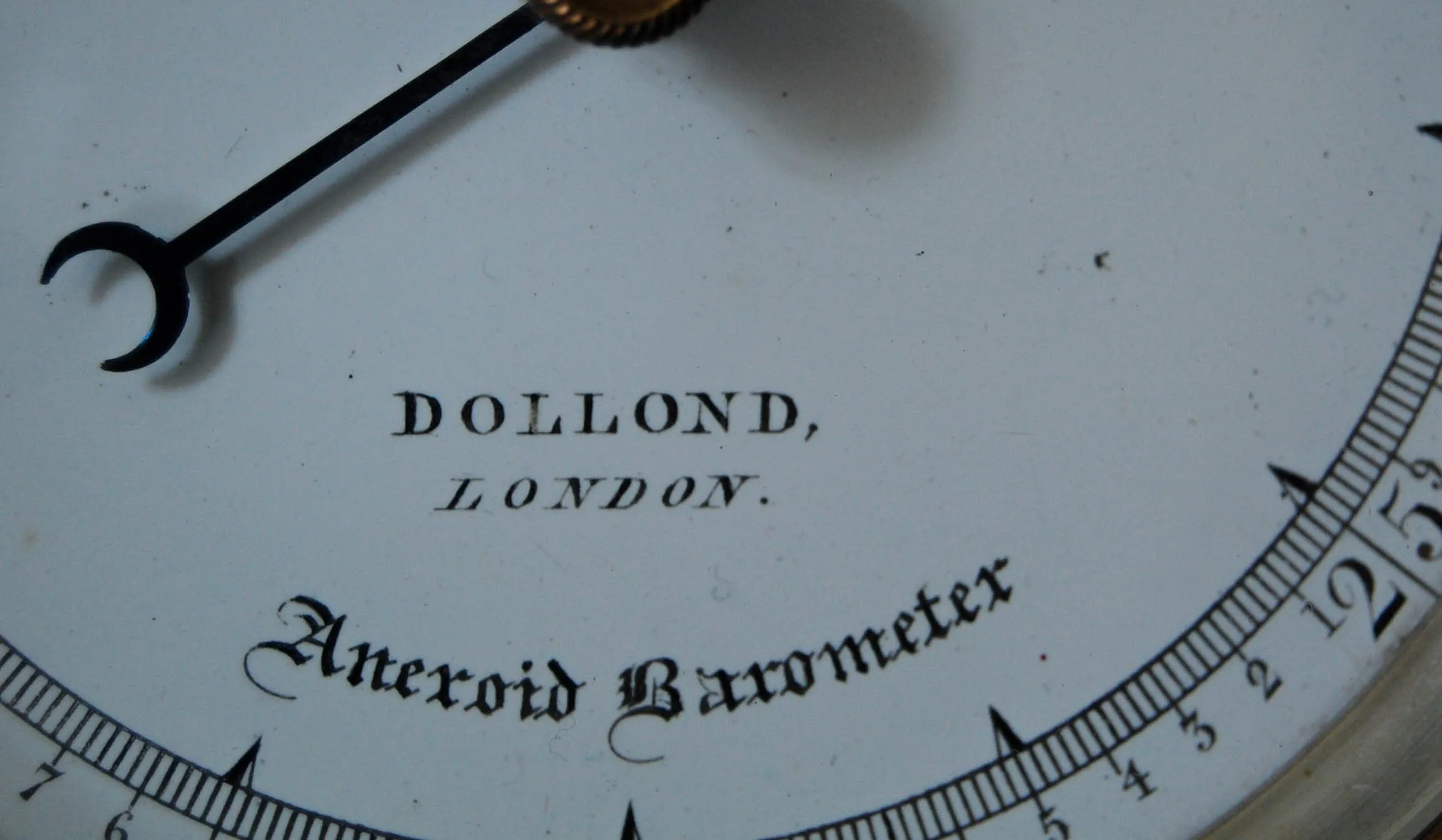 Mid Victorian Brass Cased Aneroid Barometer by Dollond of London