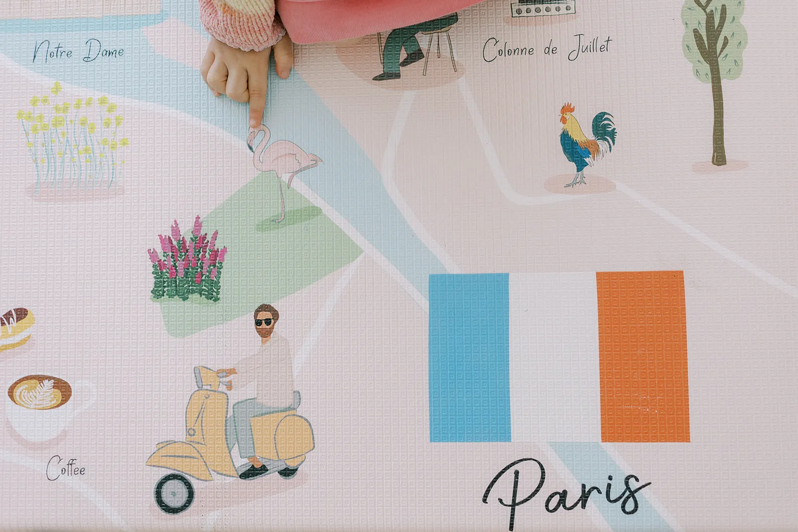 Milk It Baby Paris Play Mat, City Tour Collection 100% TPU Foam Reversible Mat, MI-PARISPM