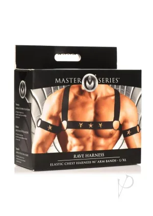 Ms Rave Chest Harness Lxl Blk/gld