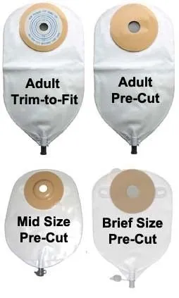 Nu-flex Post Op Urinary Pouch With Deep Convexity, Adult, 1 3/8" Pre-Cut Opening